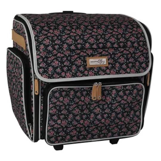 Everything Mary Floral Deluxe Collapsible Rolling Craft Bag